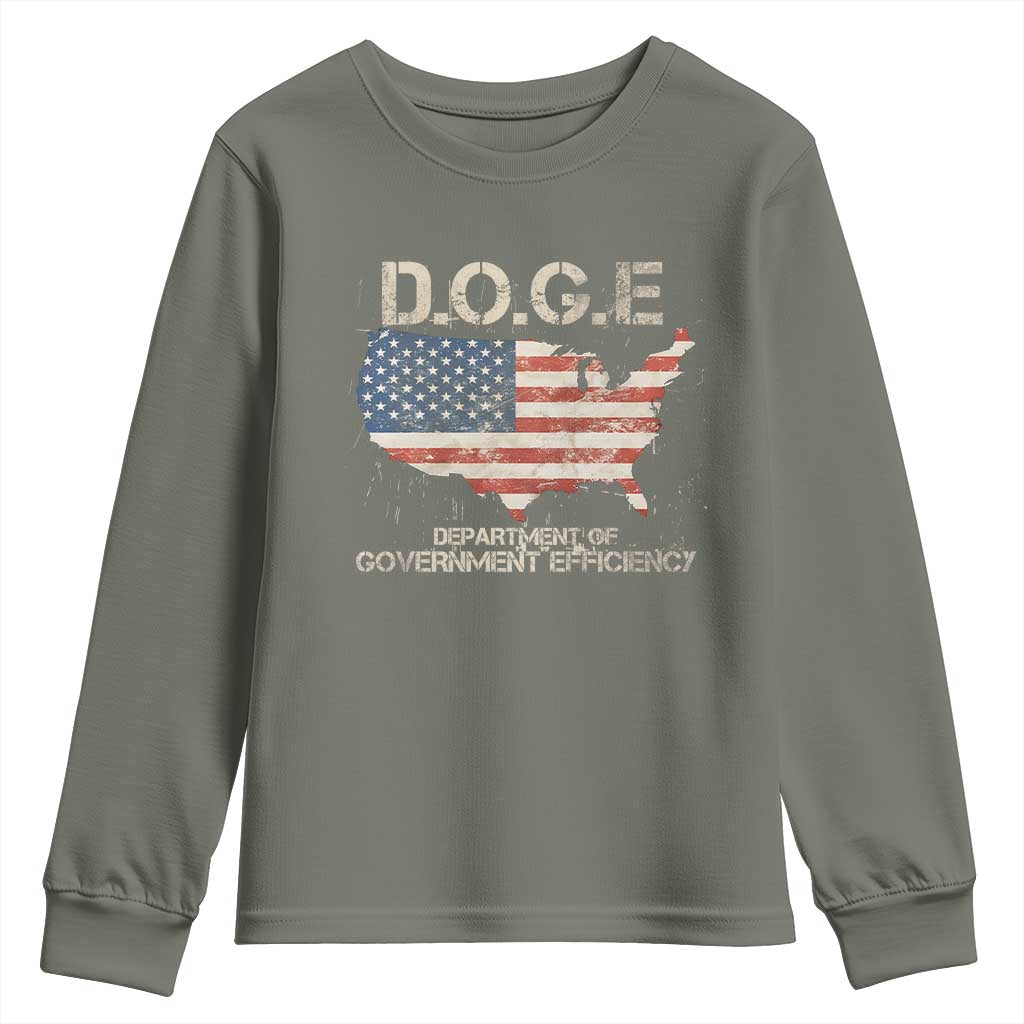D.O.G.E. DOGE Department of Government Efficiency Youth Sweatshirt American Flag US Map