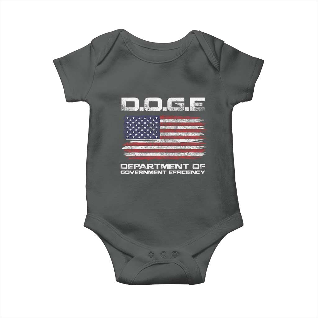 DOGE Department of Government Efficiency US Flag Baby Onesie