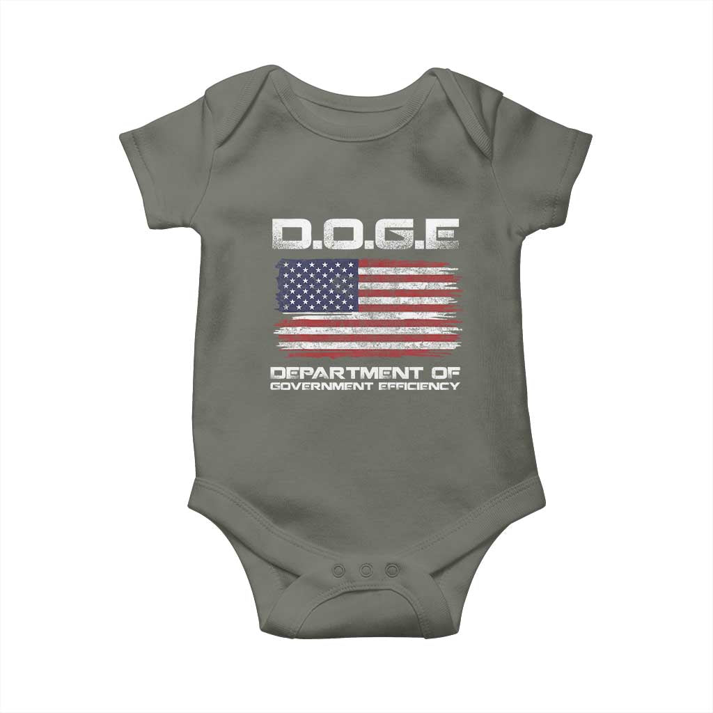 DOGE Department of Government Efficiency US Flag Baby Onesie