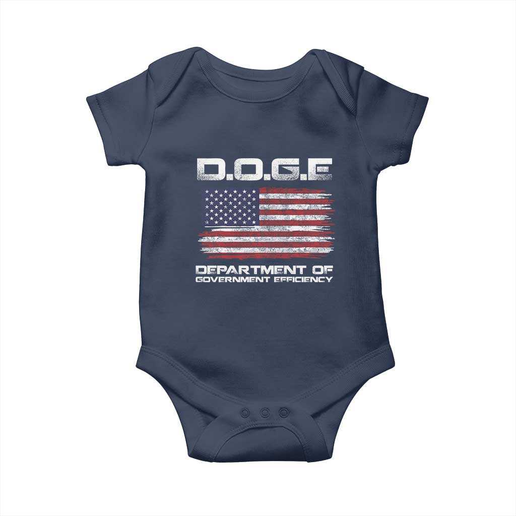 DOGE Department of Government Efficiency US Flag Baby Onesie