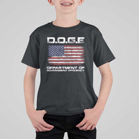 DOGE Department of Government Efficiency US Flag T Shirt For Kid