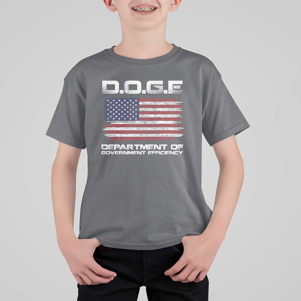 DOGE Department of Government Efficiency US Flag T Shirt For Kid