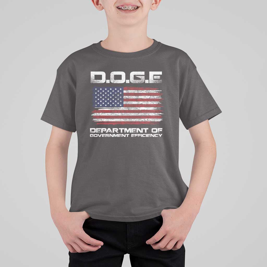 DOGE Department of Government Efficiency US Flag T Shirt For Kid