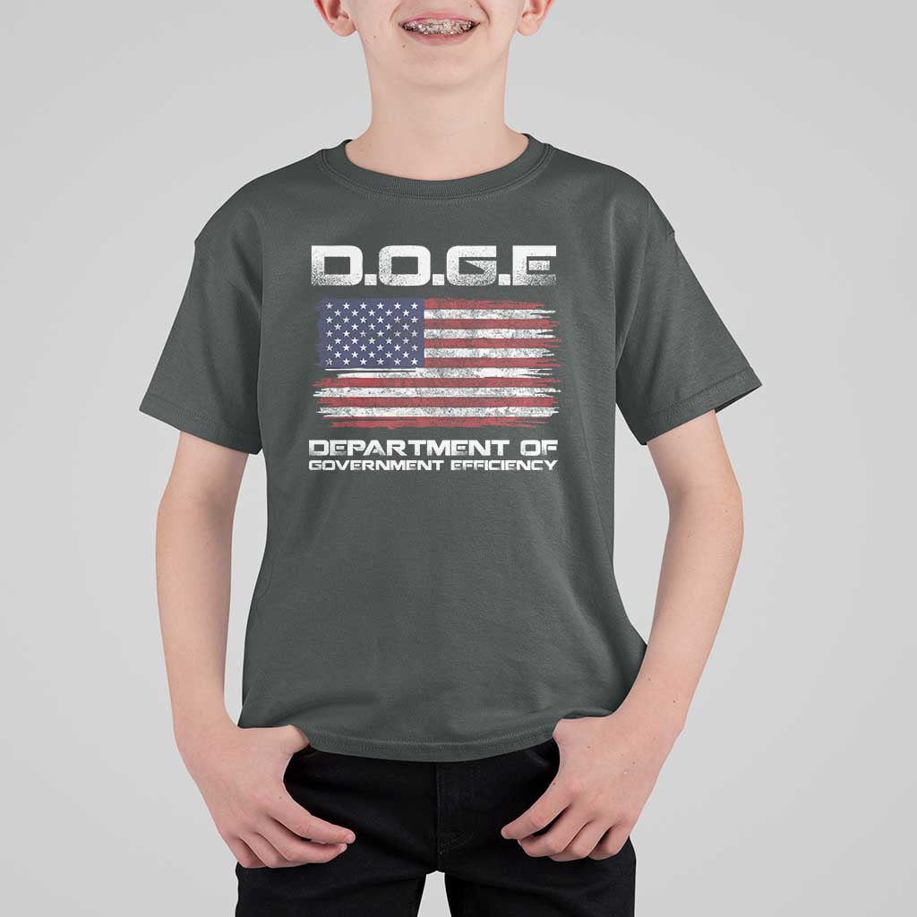 DOGE Department of Government Efficiency US Flag T Shirt For Kid