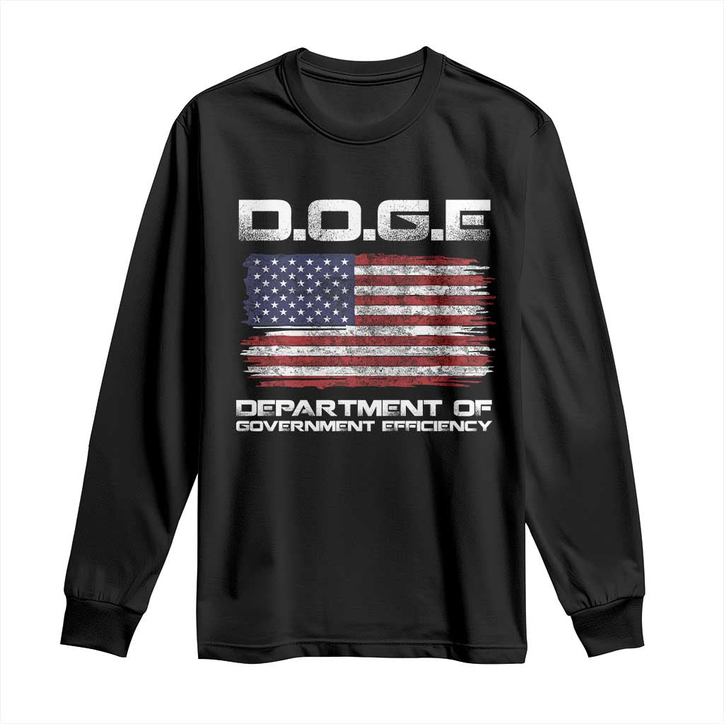 DOGE Department of Government Efficiency US Flag Long Sleeve Shirt