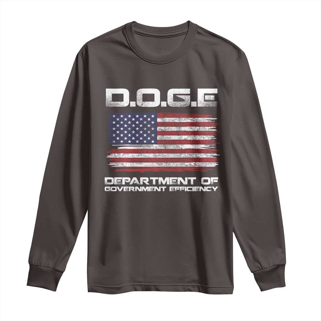 DOGE Department of Government Efficiency US Flag Long Sleeve Shirt