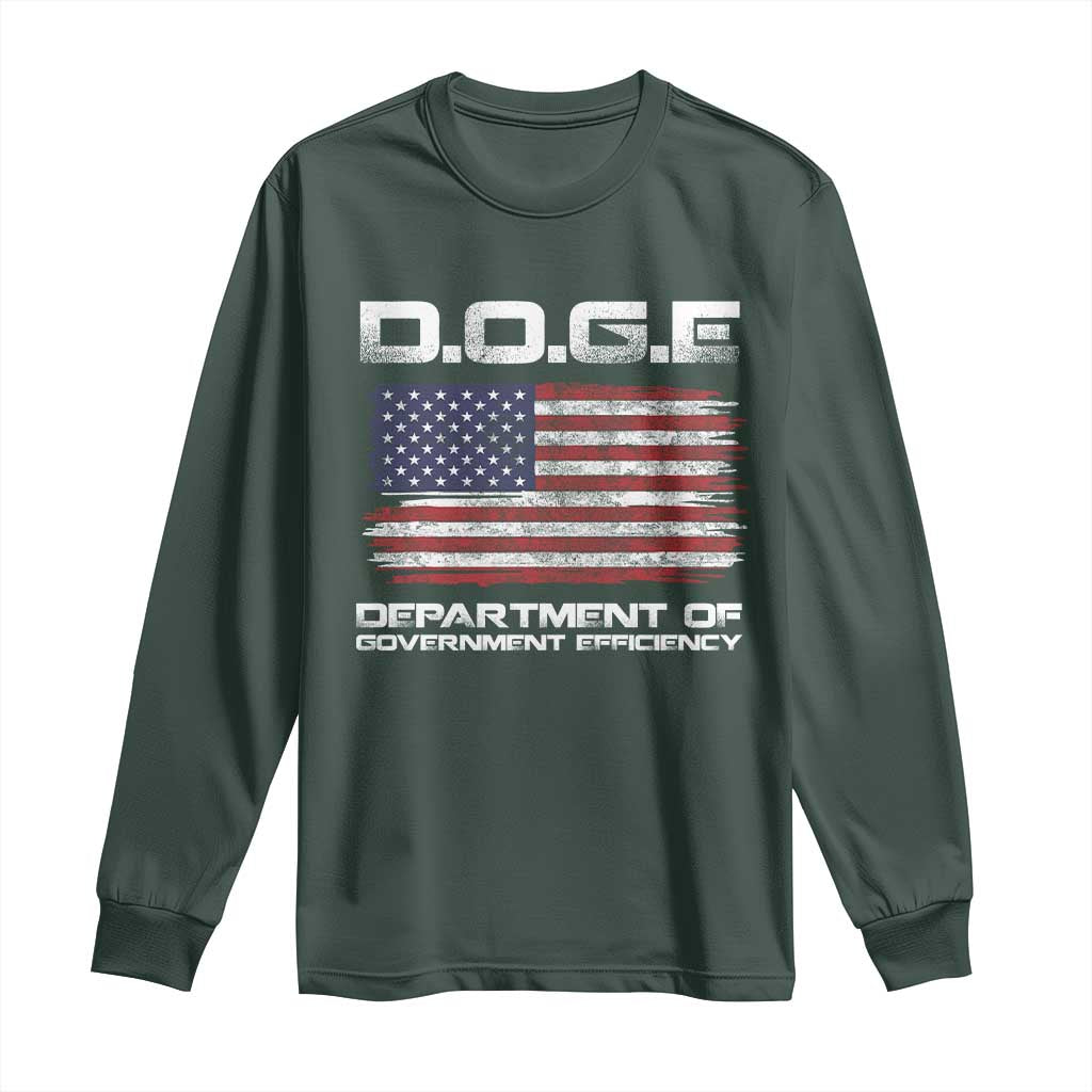DOGE Department of Government Efficiency US Flag Long Sleeve Shirt