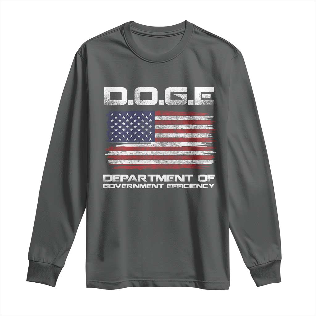 DOGE Department of Government Efficiency US Flag Long Sleeve Shirt
