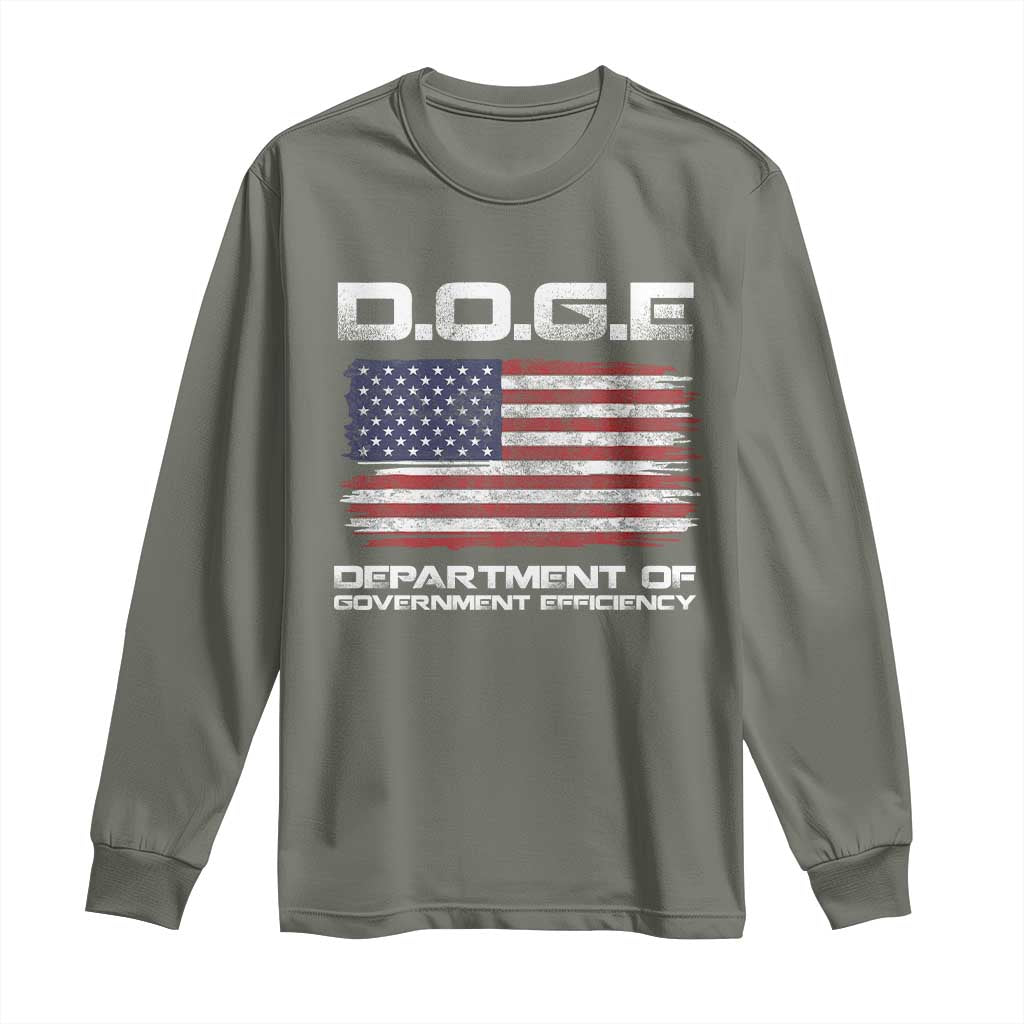 DOGE Department of Government Efficiency US Flag Long Sleeve Shirt