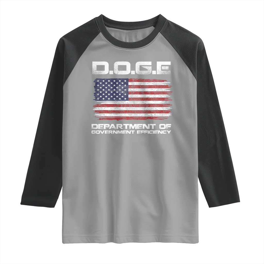 DOGE Department of Government Efficiency US Flag Raglan Shirt