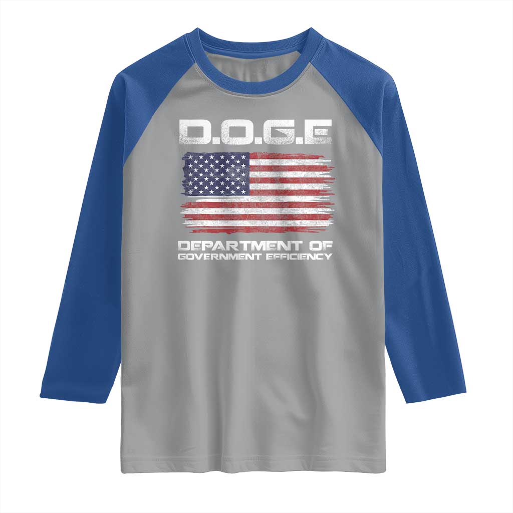 DOGE Department of Government Efficiency US Flag Raglan Shirt