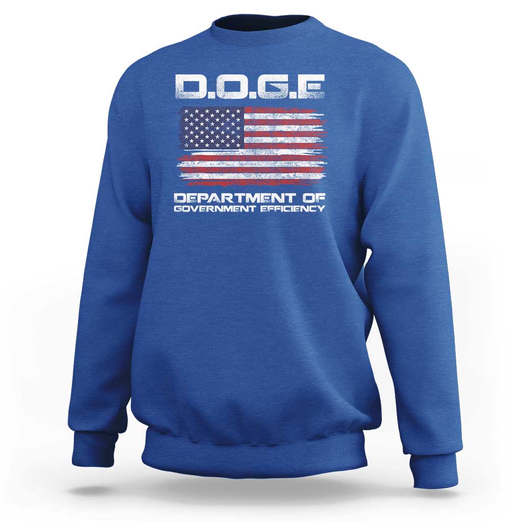 DOGE Department of Government Efficiency US Flag Sweatshirt