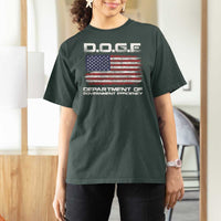 DOGE Department of Government Efficiency US Flag T Shirt For Women