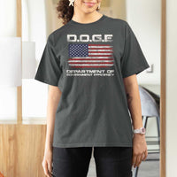 DOGE Department of Government Efficiency US Flag T Shirt For Women