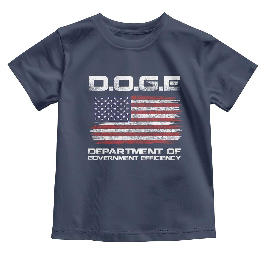 DOGE Department of Government Efficiency US Flag Toddler T Shirt