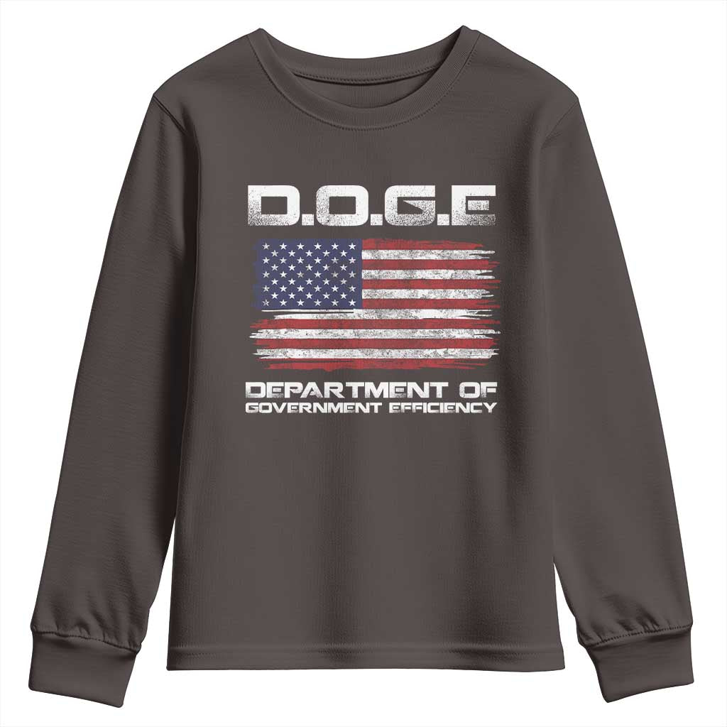 DOGE Department of Government Efficiency US Flag Youth Sweatshirt