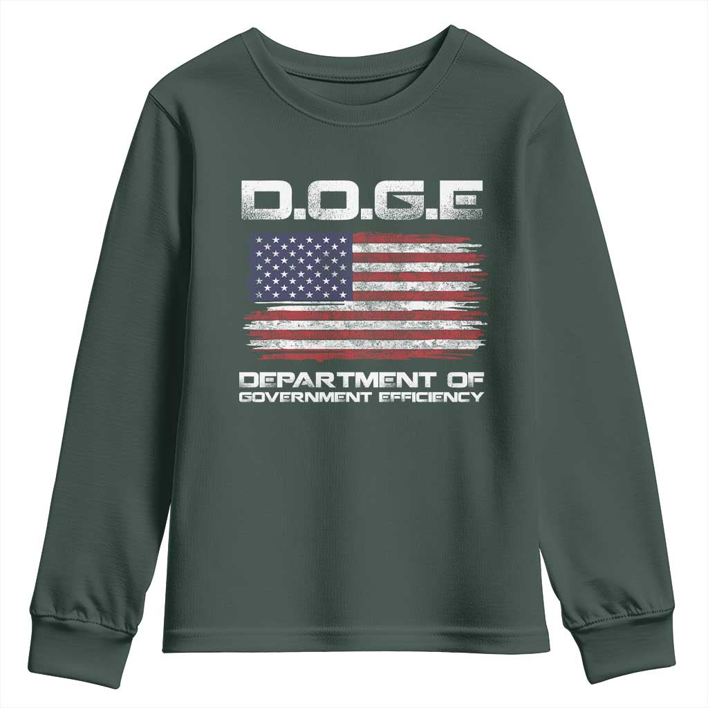 DOGE Department of Government Efficiency US Flag Youth Sweatshirt