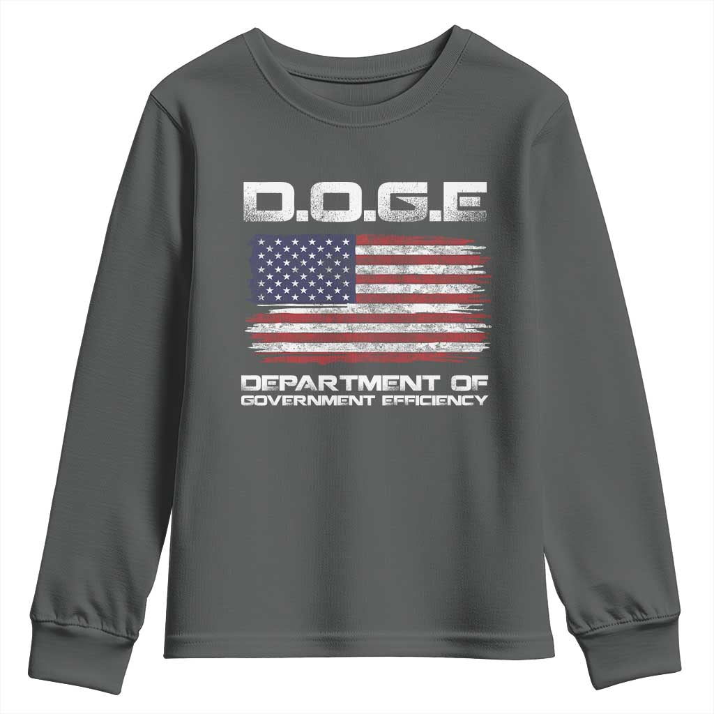 DOGE Department of Government Efficiency US Flag Youth Sweatshirt