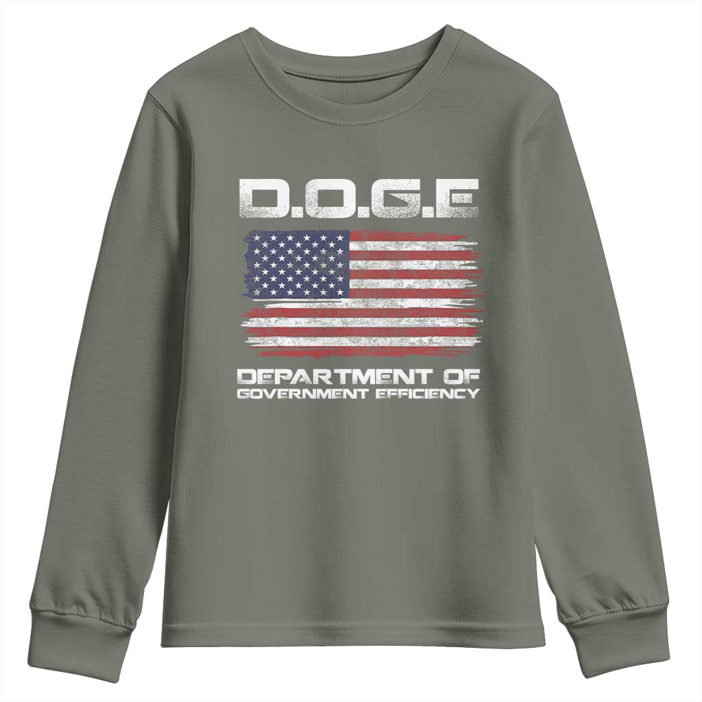 DOGE Department of Government Efficiency US Flag Youth Sweatshirt