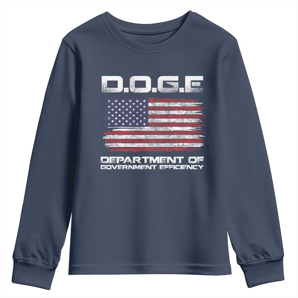 DOGE Department of Government Efficiency US Flag Youth Sweatshirt