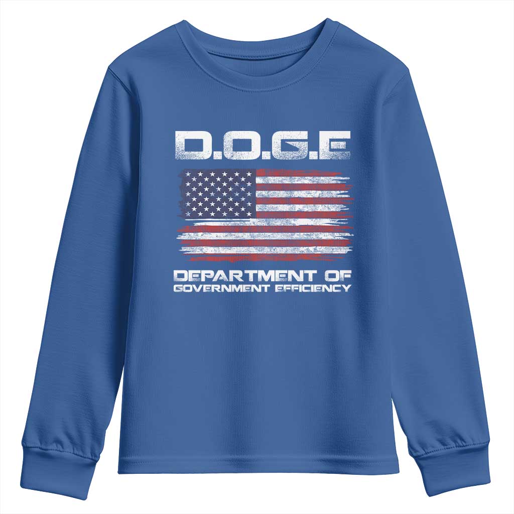 DOGE Department of Government Efficiency US Flag Youth Sweatshirt