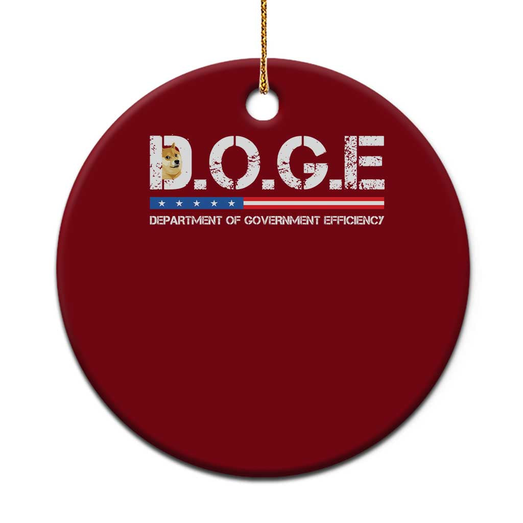 DOGE Department of Government Efficiency Ceramic Ornament - Wonder Print Shop