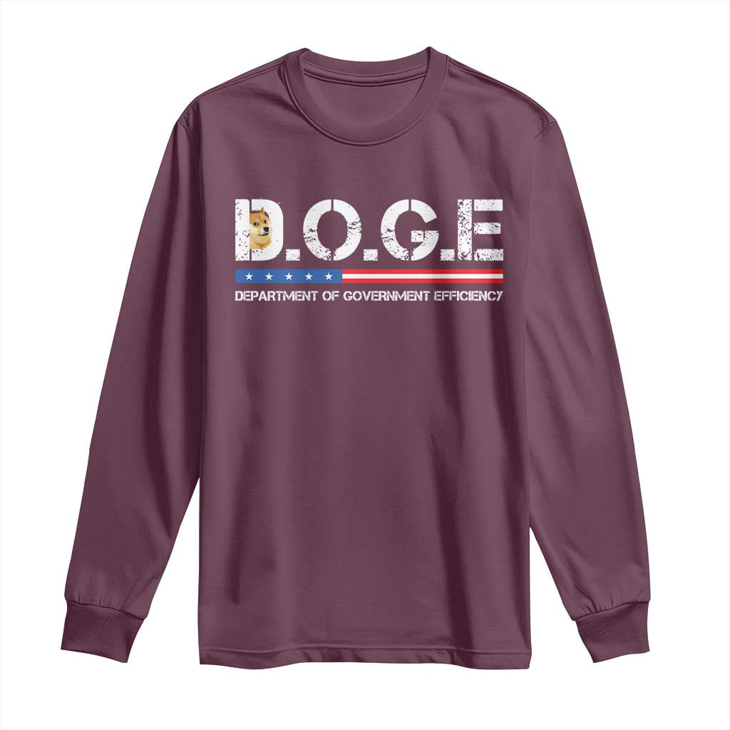DOGE Department of Government Efficiency Long Sleeve Shirt - Wonder Print Shop