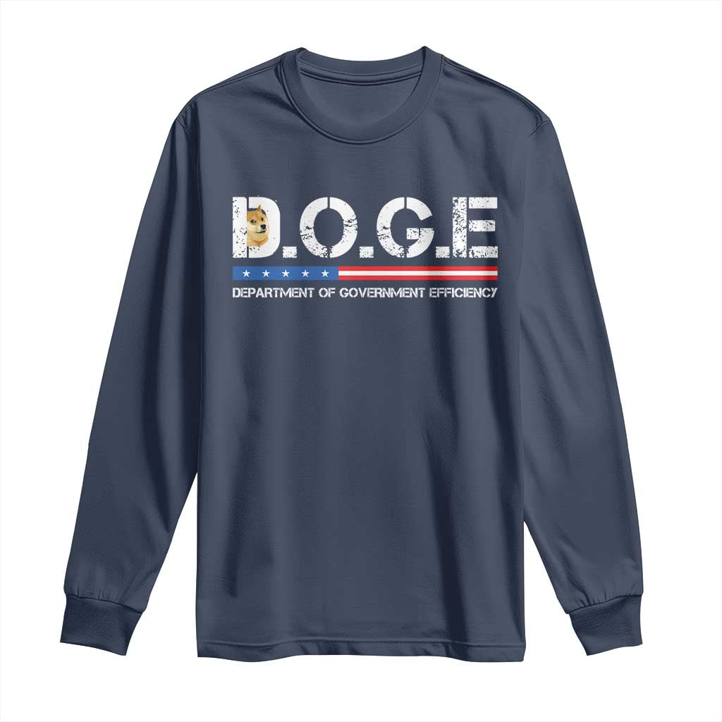 DOGE Department of Government Efficiency Long Sleeve Shirt - Wonder Print Shop