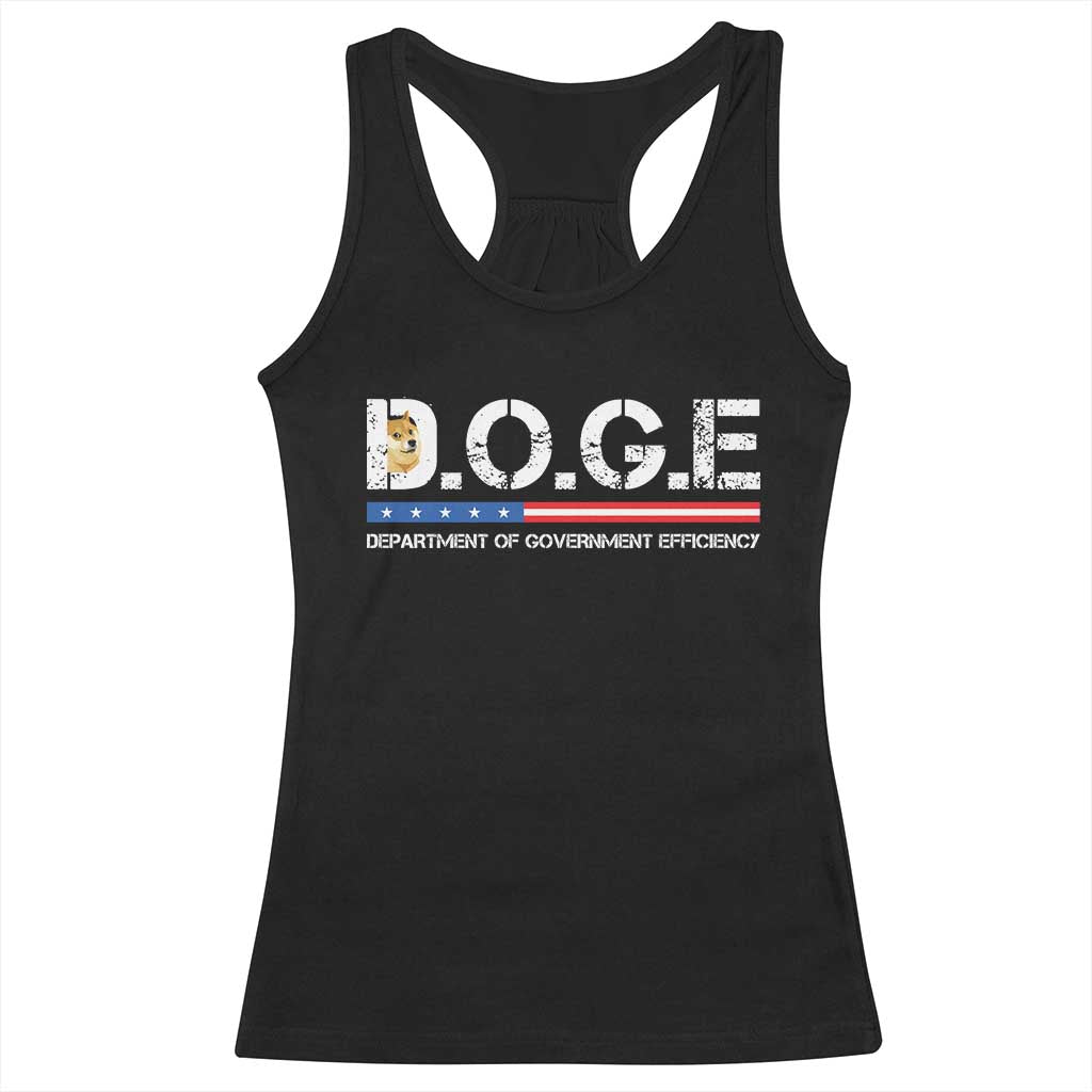 DOGE Department of Government Efficiency Racerback Tank Top - Wonder Print Shop