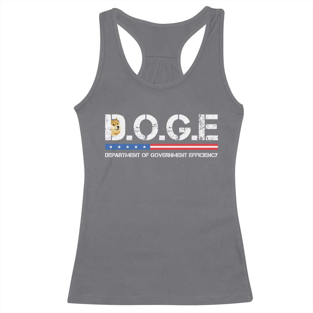 DOGE Department of Government Efficiency Racerback Tank Top - Wonder Print Shop