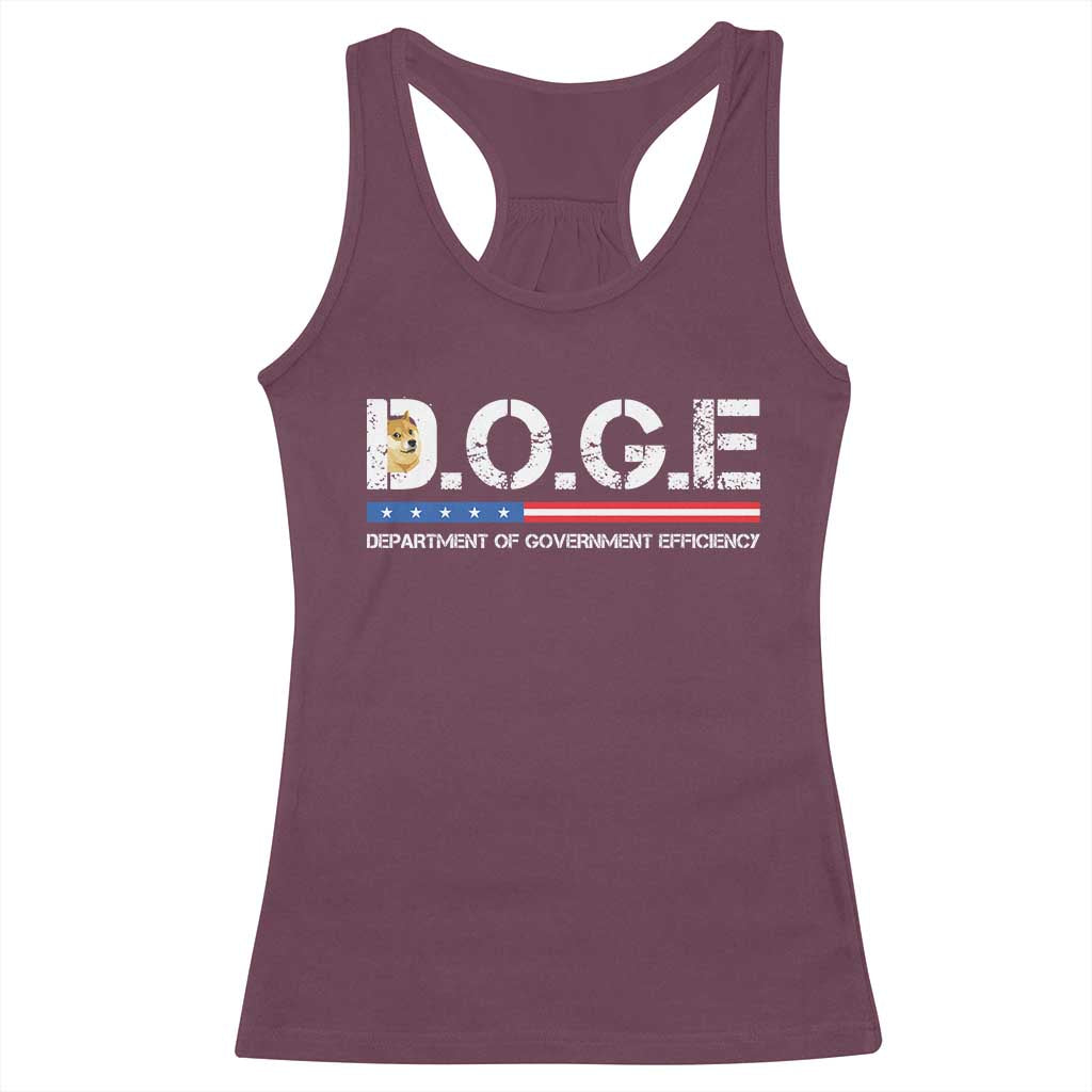 DOGE Department of Government Efficiency Racerback Tank Top - Wonder Print Shop