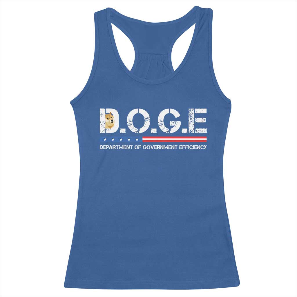DOGE Department of Government Efficiency Racerback Tank Top - Wonder Print Shop