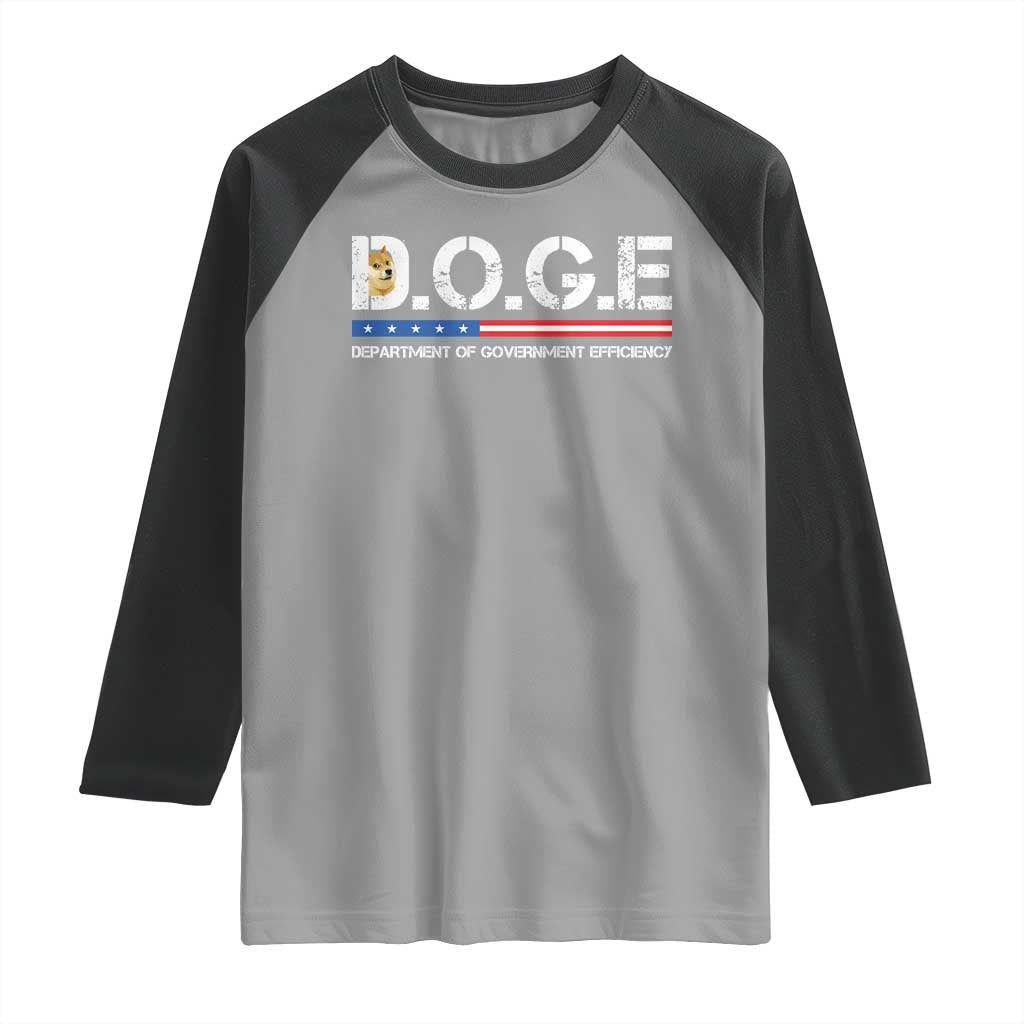 DOGE Department of Government Efficiency Raglan Shirt - Wonder Print Shop