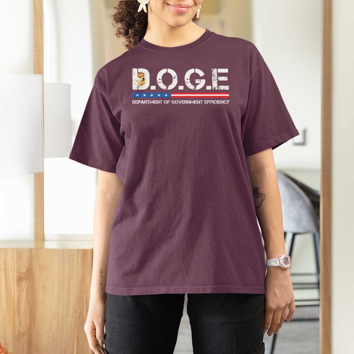 DOGE Department of Government Efficiency T Shirt For Women - Wonder Print Shop