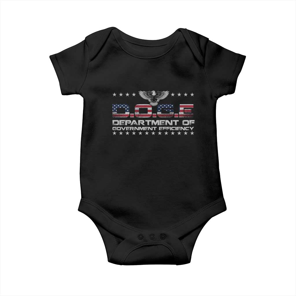 D.O.G.E. DOGE Department of Government Efficiency Baby Onesie American Flag Eagle