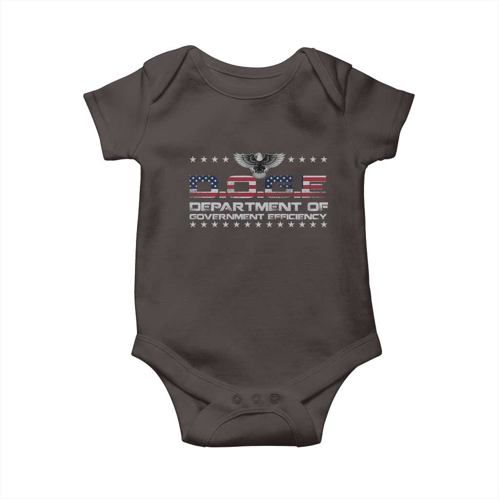 D.O.G.E. DOGE Department of Government Efficiency Baby Onesie American Flag Eagle