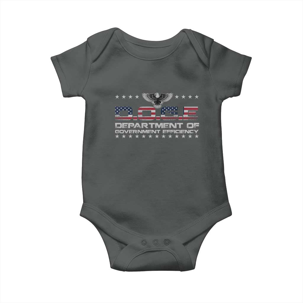 D.O.G.E. DOGE Department of Government Efficiency Baby Onesie American Flag Eagle