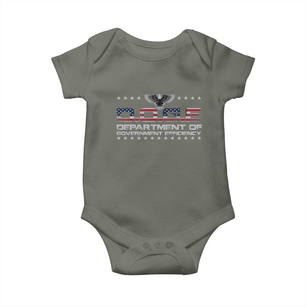 D.O.G.E. DOGE Department of Government Efficiency Baby Onesie American Flag Eagle