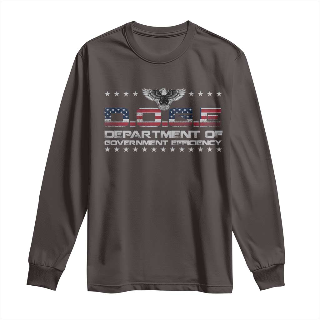 D.O.G.E. DOGE Department of Government Efficiency Long Sleeve Shirt American Flag Eagle