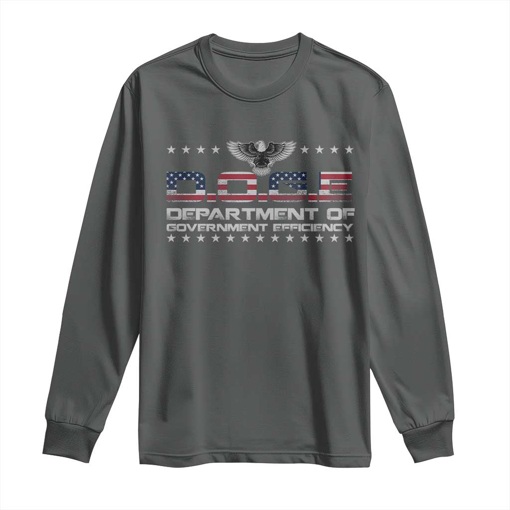 D.O.G.E. DOGE Department of Government Efficiency Long Sleeve Shirt American Flag Eagle