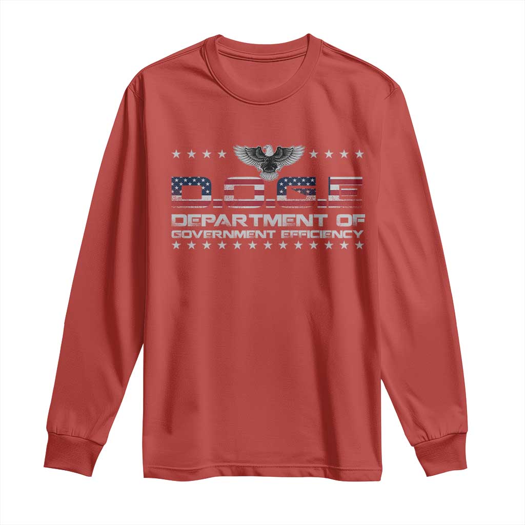 D.O.G.E. DOGE Department of Government Efficiency Long Sleeve Shirt American Flag Eagle