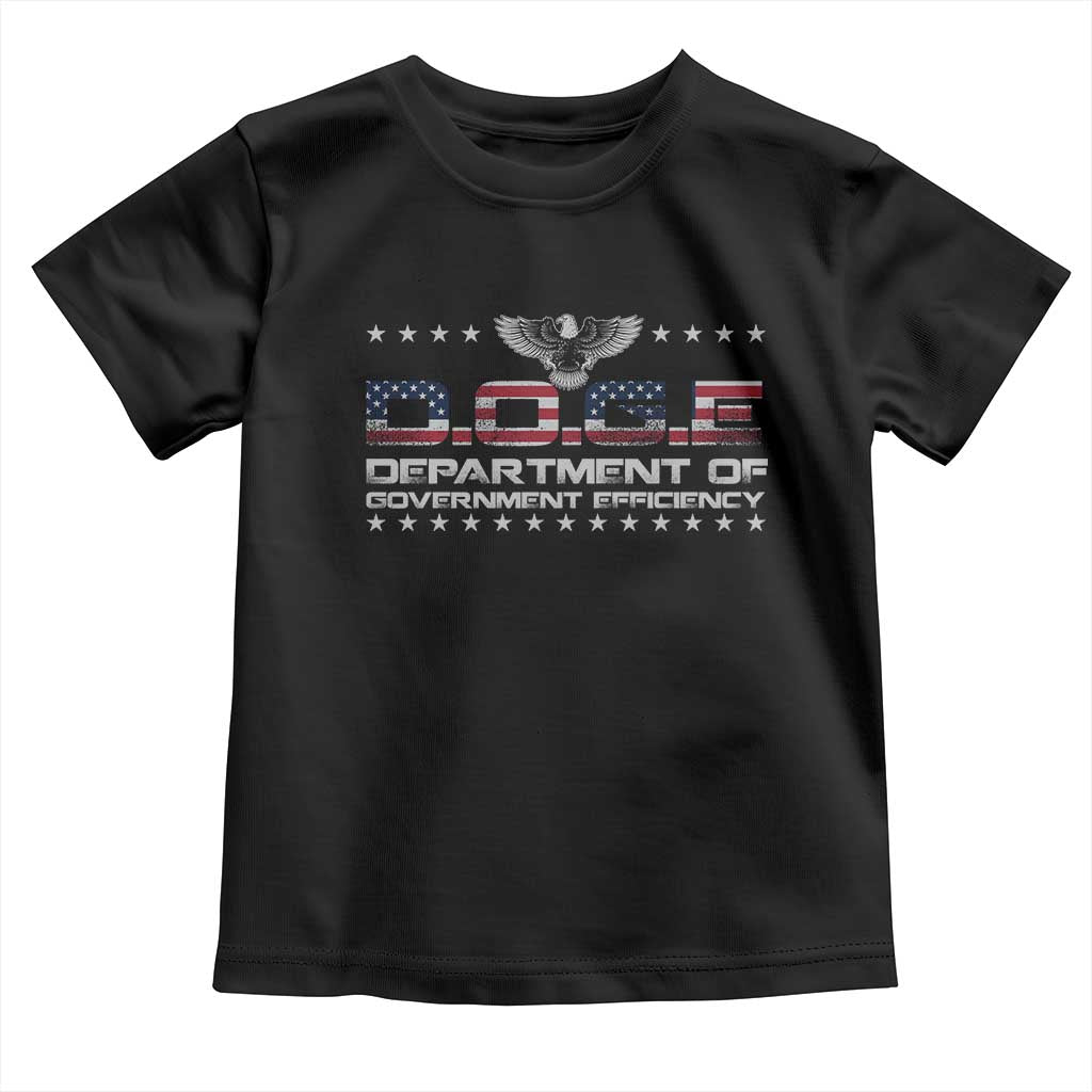 D.O.G.E. DOGE Department of Government Efficiency Toddler T Shirt American Flag Eagle