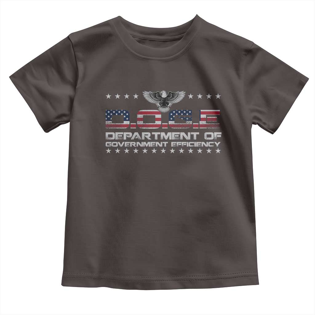 D.O.G.E. DOGE Department of Government Efficiency Toddler T Shirt American Flag Eagle