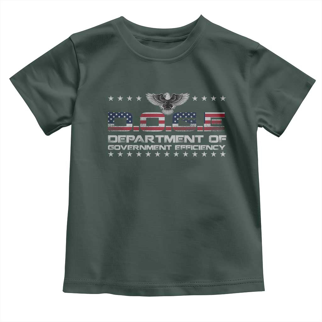 D.O.G.E. DOGE Department of Government Efficiency Toddler T Shirt American Flag Eagle