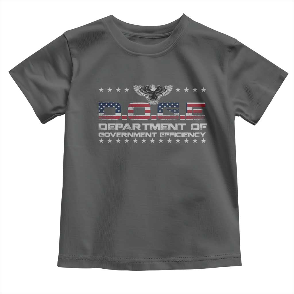 D.O.G.E. DOGE Department of Government Efficiency Toddler T Shirt American Flag Eagle