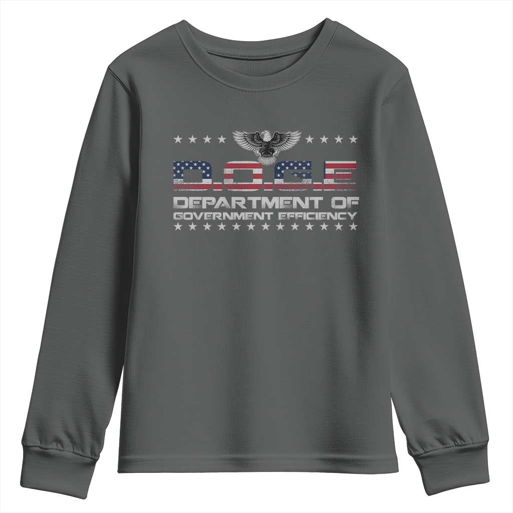 D.O.G.E. DOGE Department of Government Efficiency Youth Sweatshirt American Flag Eagle