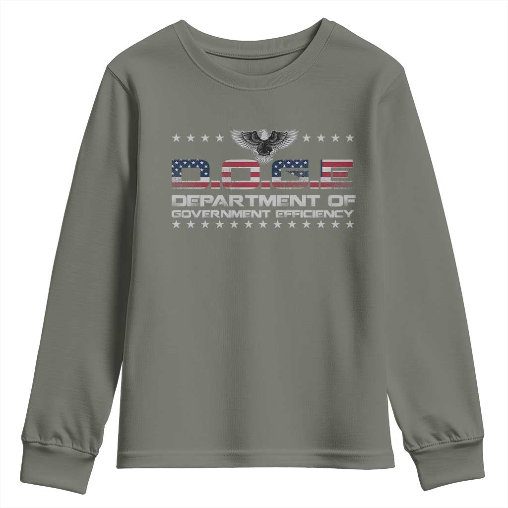 D.O.G.E. DOGE Department of Government Efficiency Youth Sweatshirt American Flag Eagle