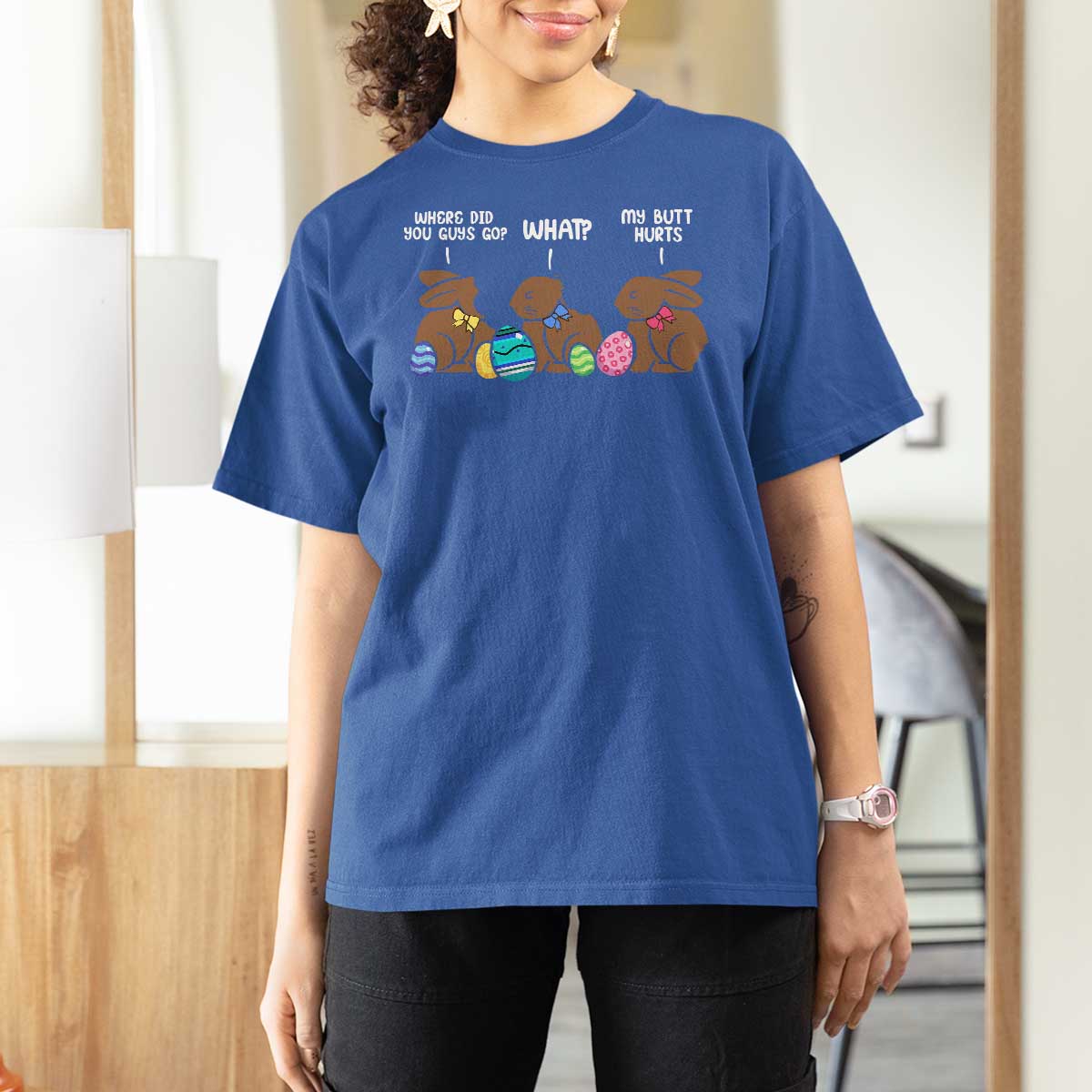 Funny Easter Bunny T Shirt For Women Chocolate Rabbit Where Did You Guys Go