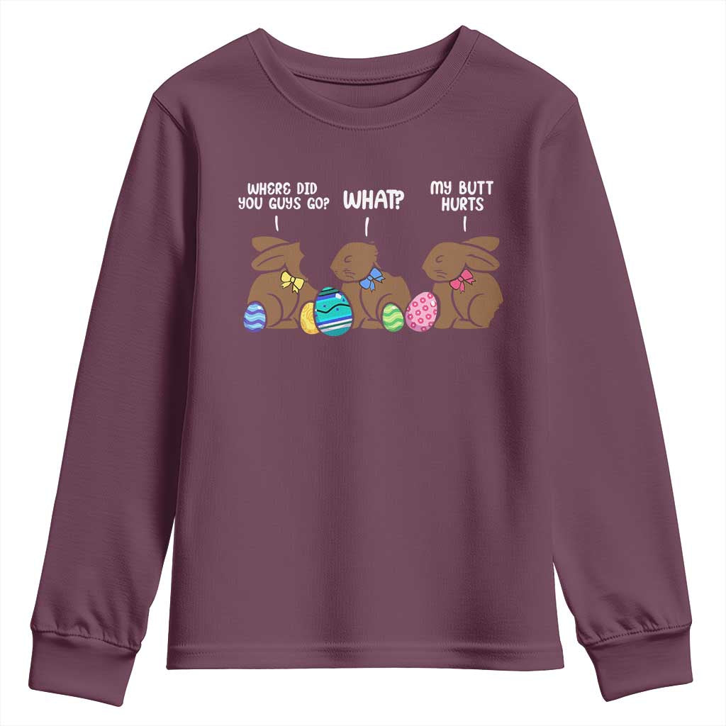 Funny Easter Bunny Youth Sweatshirt Chocolate Rabbit Where Did You Guys Go