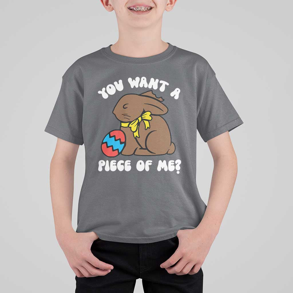 Funny Easter Bunny T Shirt For Kid Chocolate Rabbit You Want Piece Of Me